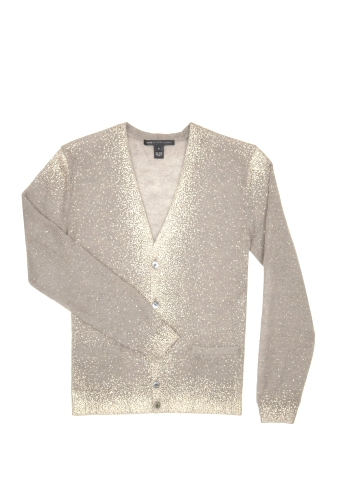 Beige Gold Sparkle Print Knit Cardigan by Marc by Marc Jacob