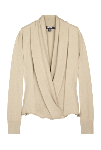 Beige Long Sleeve Short Shrug by DKNY