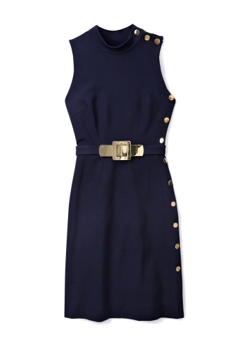 Belted Side Button Dress by Milly