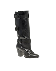Bertie Nuclear 3 Buckle Block Heeled Boots