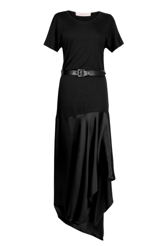 Black Baily Silk Trimmed Long Dress by Preen Line