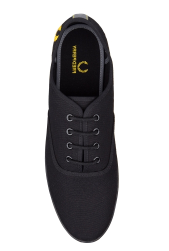 Black Canvas Coxson Plimsolls by Fred Perry