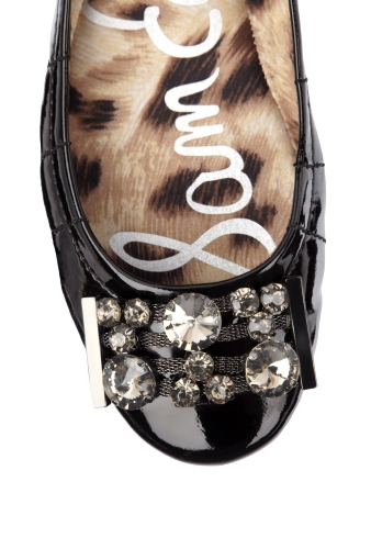 Black Caper Jewelled Patent Flat by Sam Edelman