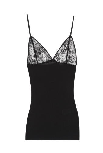Black Cathel Silk & Lace Vest by By Malene Birger