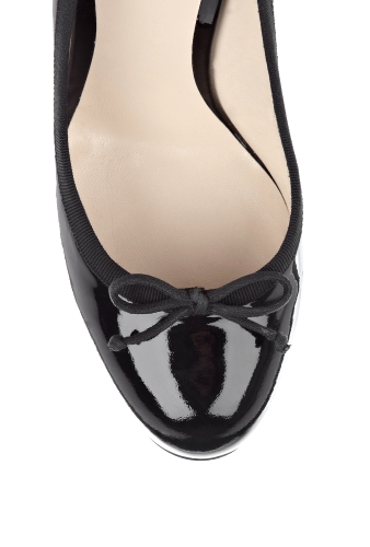 Black Celia Patent Round Toe by D&G Dolce & Gabbana