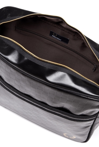 Black Checkerboard Flight Bag by Fred Perry