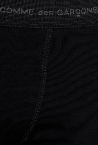 Black Classic Fine Rib Cotton Boxers by Comme des Garcons Sh