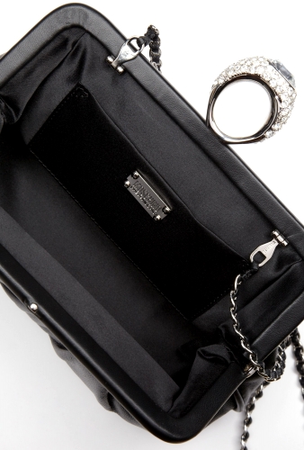 Black Cocktail Ring Clutch by Moschino Cheap & Chic