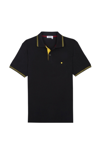 Black Colour Tipped Pique Polo by Moschino