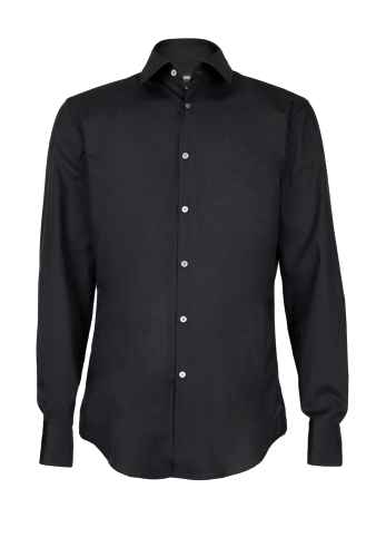 Black Cotton Contemporary Fit Shirt by Hugo Boss Black