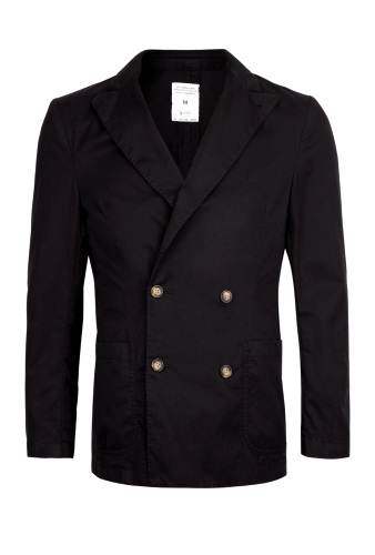 Black Cotton Double Breasted Blazer by B Store