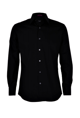 Black Cotton Mid Fit Shirt by Paul Smith London