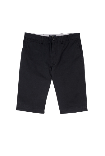 Black Cotton Twill Chino Shorts by Lyle and Scott