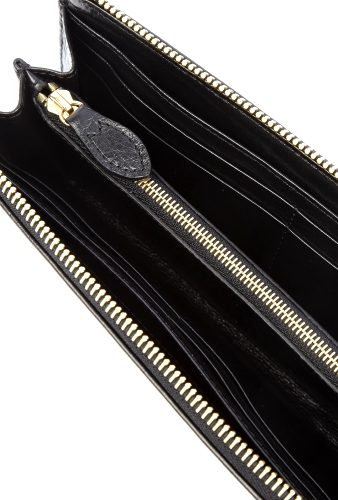 Black Daria Slim Zip Wallet by Mulberry