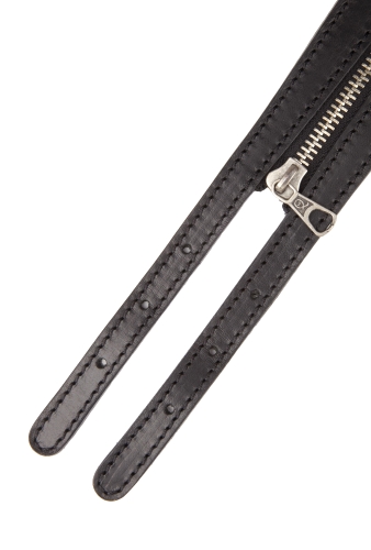 Black Double Buckle Zip Belt by McQ Alexander McQueen