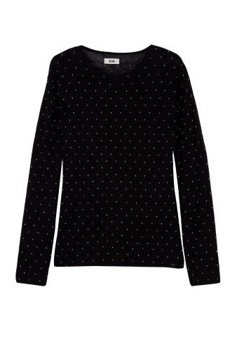 Black Faceted Stud Cotton Linen Knit by Acne