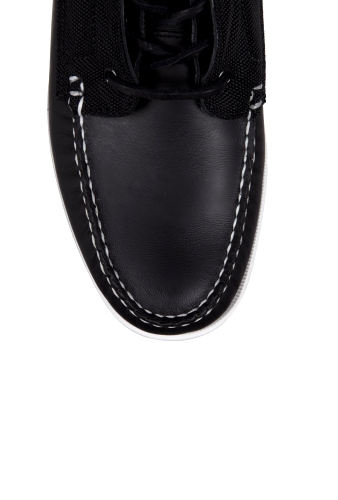 Black Fold Down Exo Leather Deck Boots by Sebago