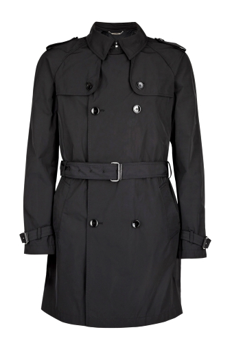 Black Grosgrain Detail Trench Coat by D&G Dolce & Gabbana