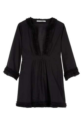 Black Helvin Lightweight Cotton Kaftan by Anya Hindmarch