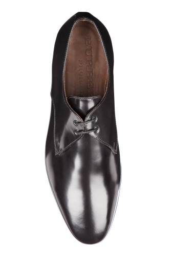 Black High Polish Leather Shoes by Burberry