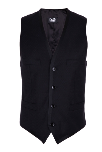 Black Jaquard Waistcoat by D&G Dolce&Gabbana