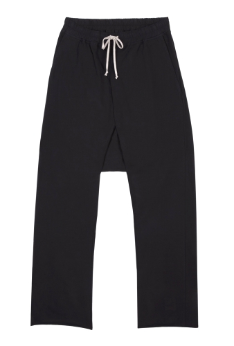 Black Jersey Drop Crotch Sweat Pants by Rick Owens DRKSHDW