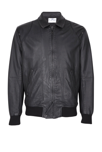 Black Leather California Bomber Jacket by Levi's