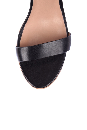 Black Leather Cross Sandals by Belle Sigerson Morrison