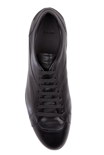 Black Leather Trainers by Hugo Boss Black