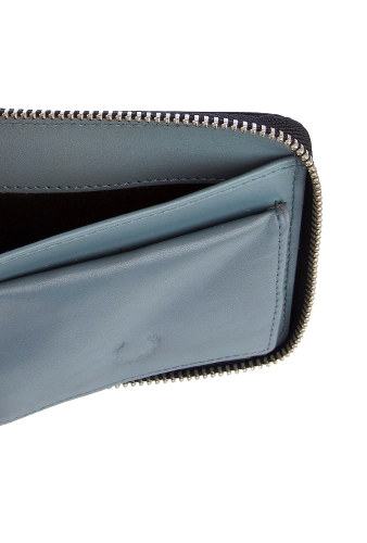 Black Leather Zip-Around Wallet by Fred Perry