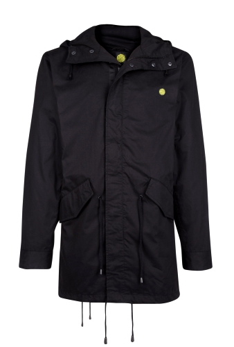 Black Light Cotton Hooded Parka by Pretty Green