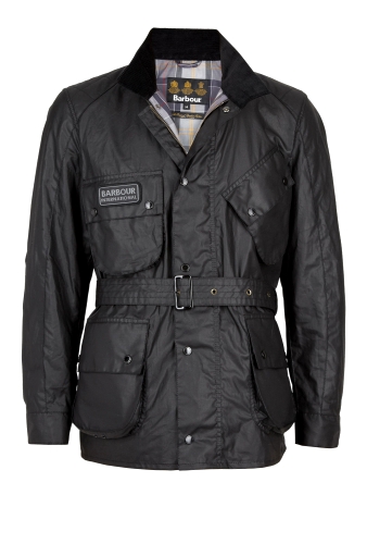 Black Lightweight Wax Quilt Patch International Jacket by Ba