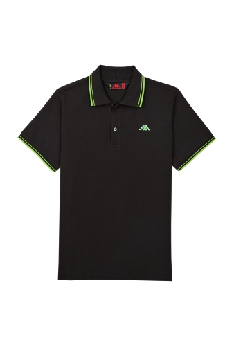 Black Lime Green Tipped Polo by Robe di Kappa