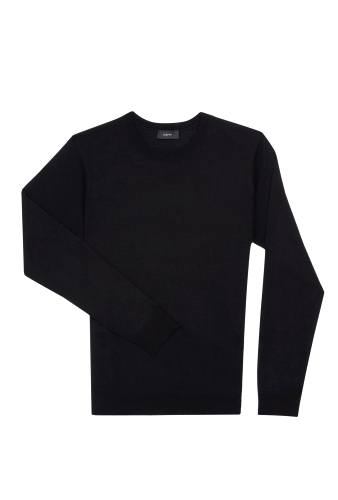 Black Merino Crew Neck Knit by Joseph