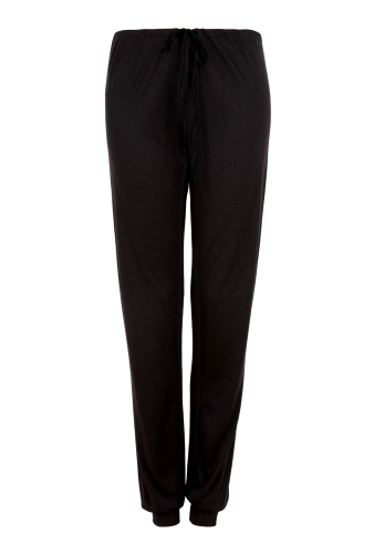 Black Modal Jersey Cuffed Drawstring Trouser by Ian R.N