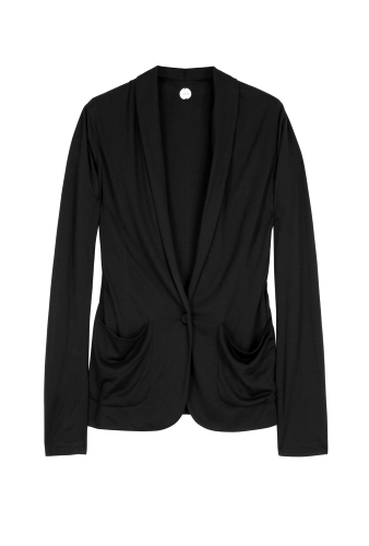 Black Modal Jersey Double Layer Jacket by Ian R.N