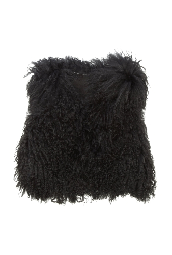 Black Mongolian Sheepskin Gilet by Millerostock