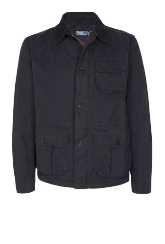 Black Overdye 3 Army Pocket Cotton Jacket by Polo Ralph Laur