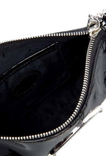 Black Patent Charlie Clutch by Mulberry