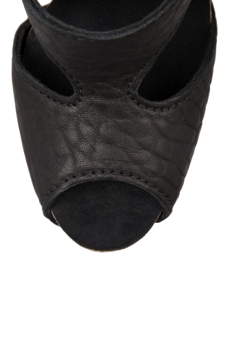 Black Patty Peeptoe Wishbone Shoe by Pedro Garcia