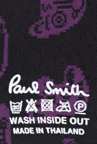 Black Purple Monster Print Socks by Paul Smith Accessories