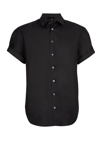 Black Short Rolled Sleeve Shirt by 3.1 Phillip Lim