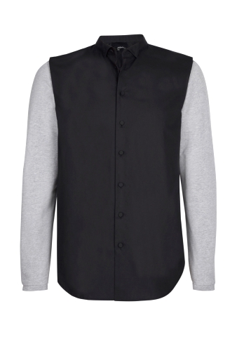 Black Sport Sleeve Tuxedo Shirt by 3.1 Phillip Lim