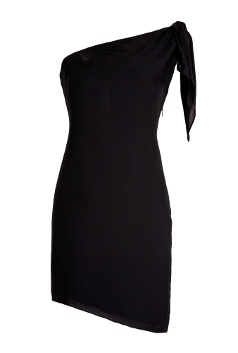Black Tie Shoulder Cocktail Dress by Halston Heritage