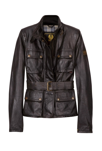 Black Triumph Leather Jacket by Belstaff