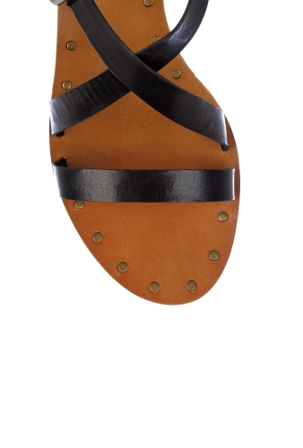 Black Wasa Low Wedge Sandal by Ash