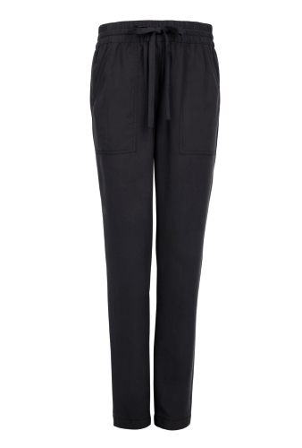 Black Washed Silk Trouser by DKNY