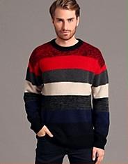 Blockstripe R-Neck Knit