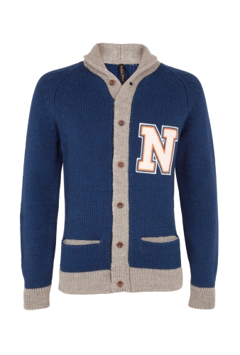 Blue College Knit Cardigan by Nudie Jeans