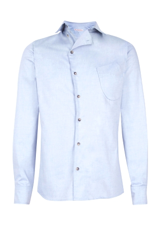 Blue Cotton Asymmetric Placket Shirt by Heritage Research